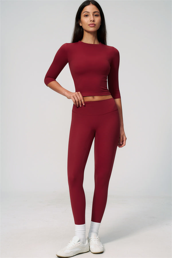 The Natalia Half-Sleeve Top Leggings 2-Piece Set
