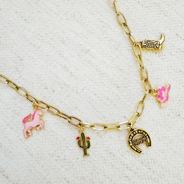 Yeehaw Rodeo Charm Necklace – Western Icons
