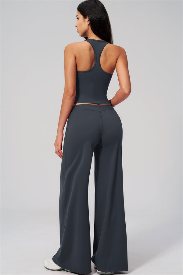 The Revive Crop Top Straight Leg Pants 2-Piece Set