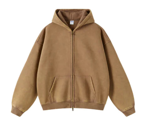 Kuegou Men's Military Green Hooded Jacket