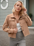 Women’s Plus Size Flannel Jacket – Autumn Short Fashion Top