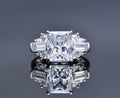 Sterling Silver 8X10 Ice Cut Ring High Carbon Diamond
