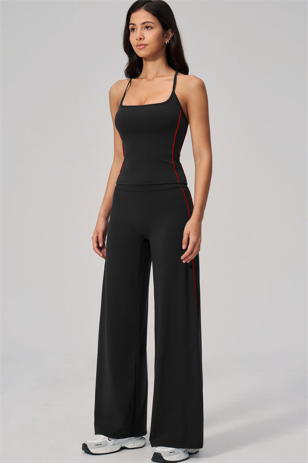 The Breathe Crop Top Straight Leg Pants 2-Piece Set