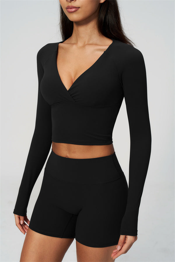 The Lox Long Sleeve Crop top Shorts 2-Piece Set