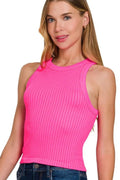 Zenana Seamless Ribbed Crop Tank