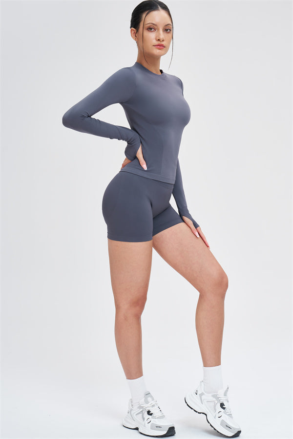 The Whim Long Sleeve T-shirt Shorts 2-Piece Set