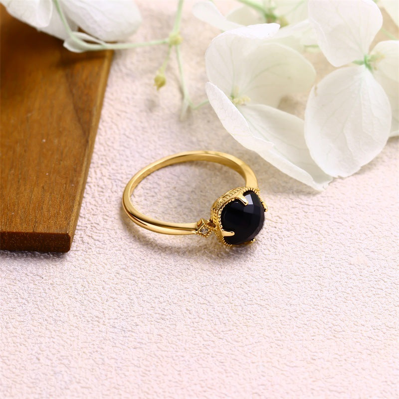 Japanese Light Jewelry Retro Natural Gem Ring