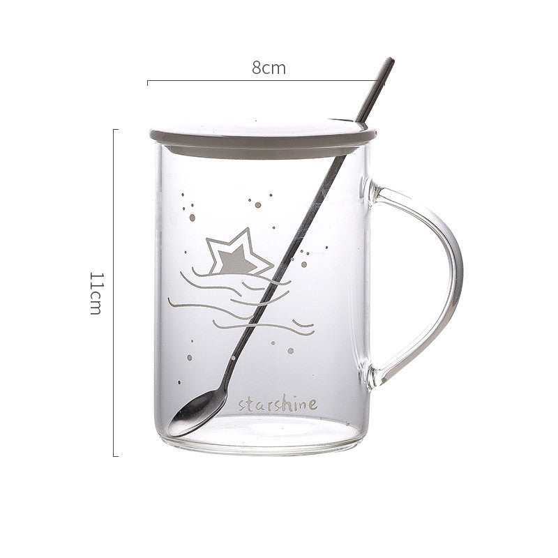 Luminous Heat-resistant Glass With Lid Spoon