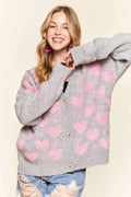 ADORA Button Down Heart Sweater Cardigan