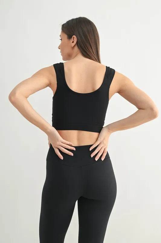 MONO B Ruched Front Active Tank