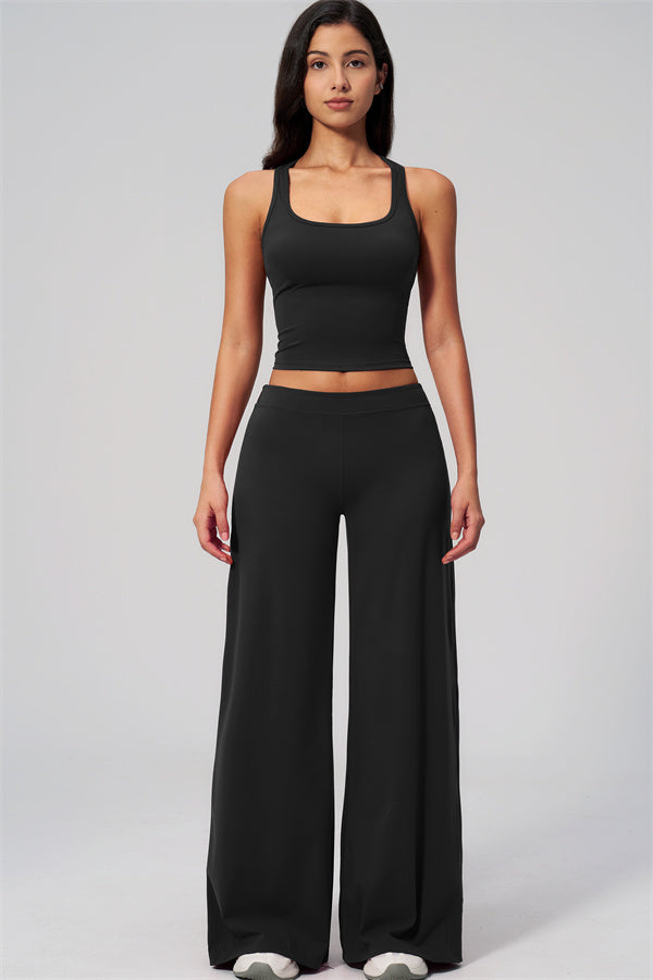 The Revive Crop Top Straight Leg Pants 2-Piece Set