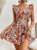 🌸 Women's Sleeveless Square Neck Printed Jumpsuit