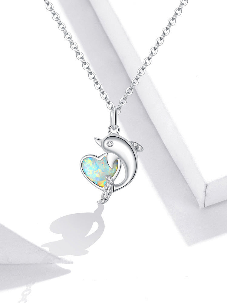 Heart-shaped Aussie Treasure Combined With A Dolphin Necklace