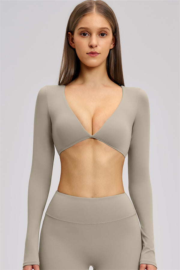 The Zestful Long Sleeve Crop Top Leggings 2-Piece Set