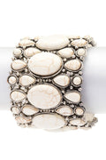 Turquoise Stone Statement Cuff Bangle