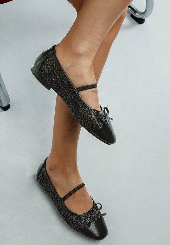 Omela Woven Bow Detail Ballerinas