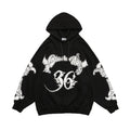 Letter Print Hooded Sweatshirt Men's Loose Long Sleeve Top