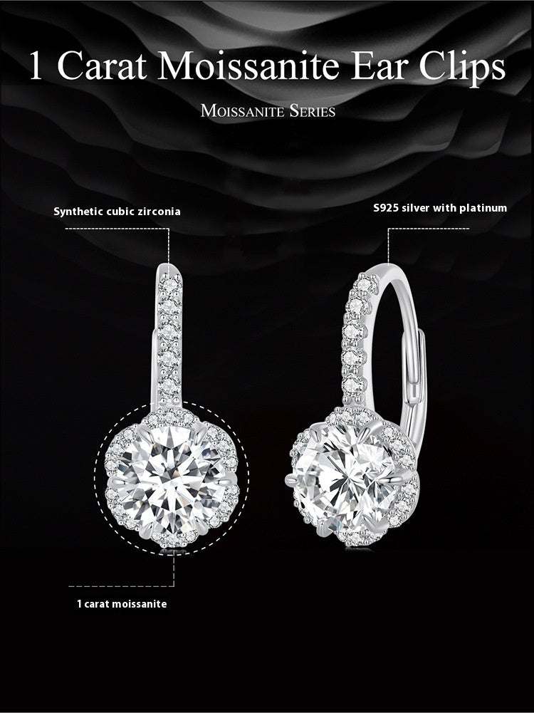 Sterling Silver Simple Elegant Moissanite Earrings