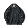 Men's Loose Workwear Jacket with Corduroy Collar
