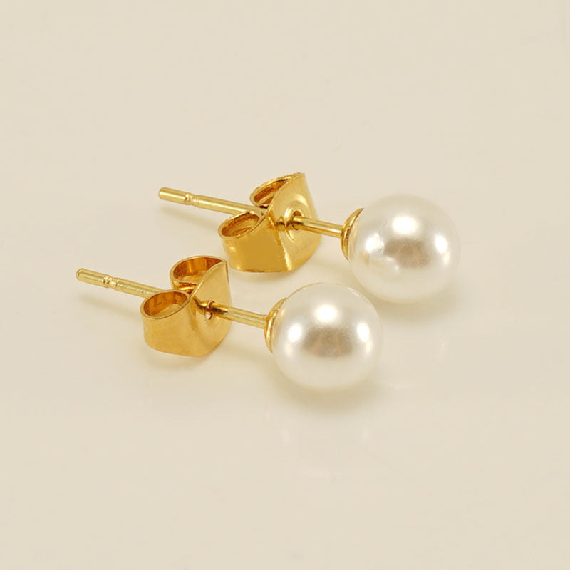 Free S925 Sterling Silver Needle Natural Freshwater Pearl Ear Studs