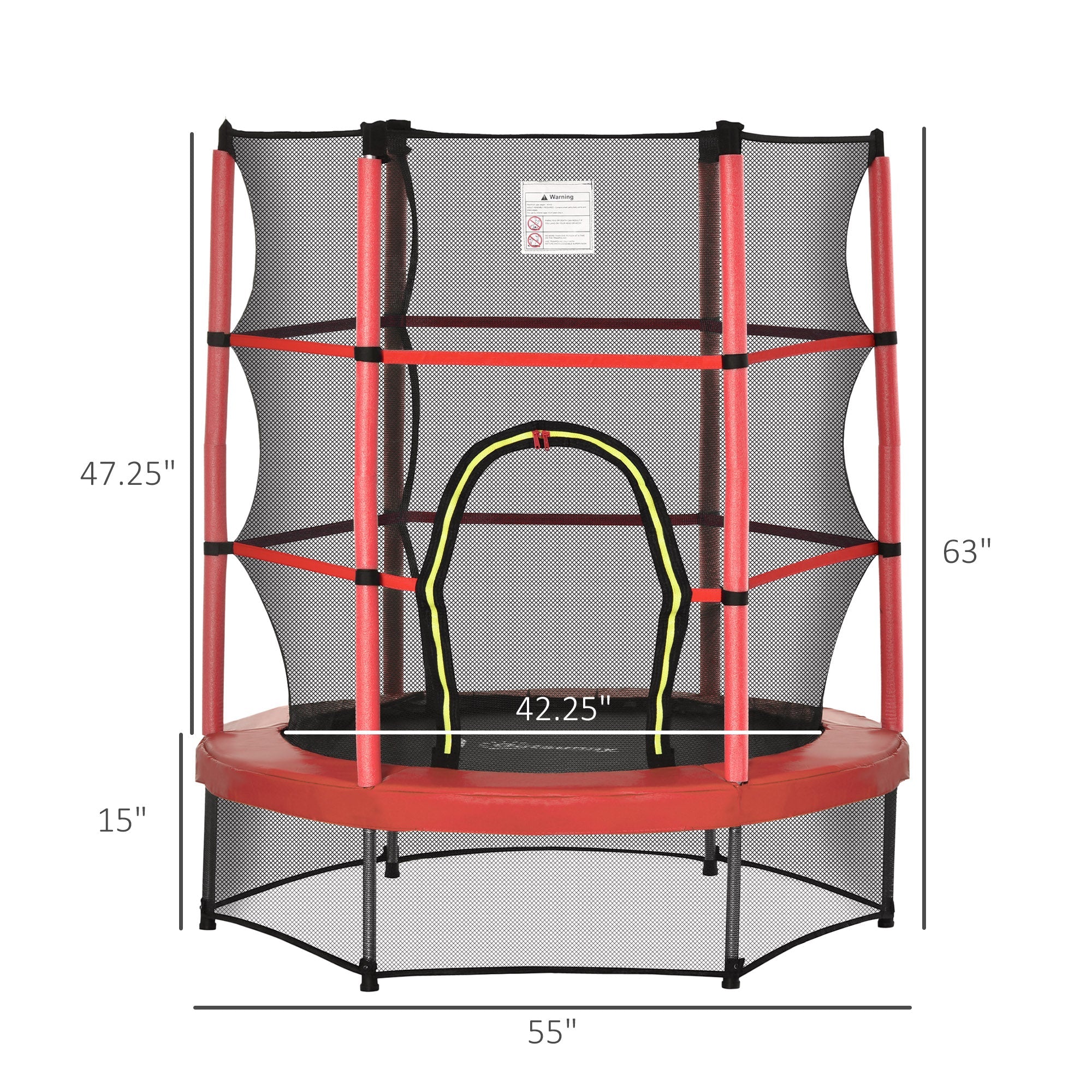 5FT Kids Trampoline with Enclosure Net for Age 3 to 6 Years