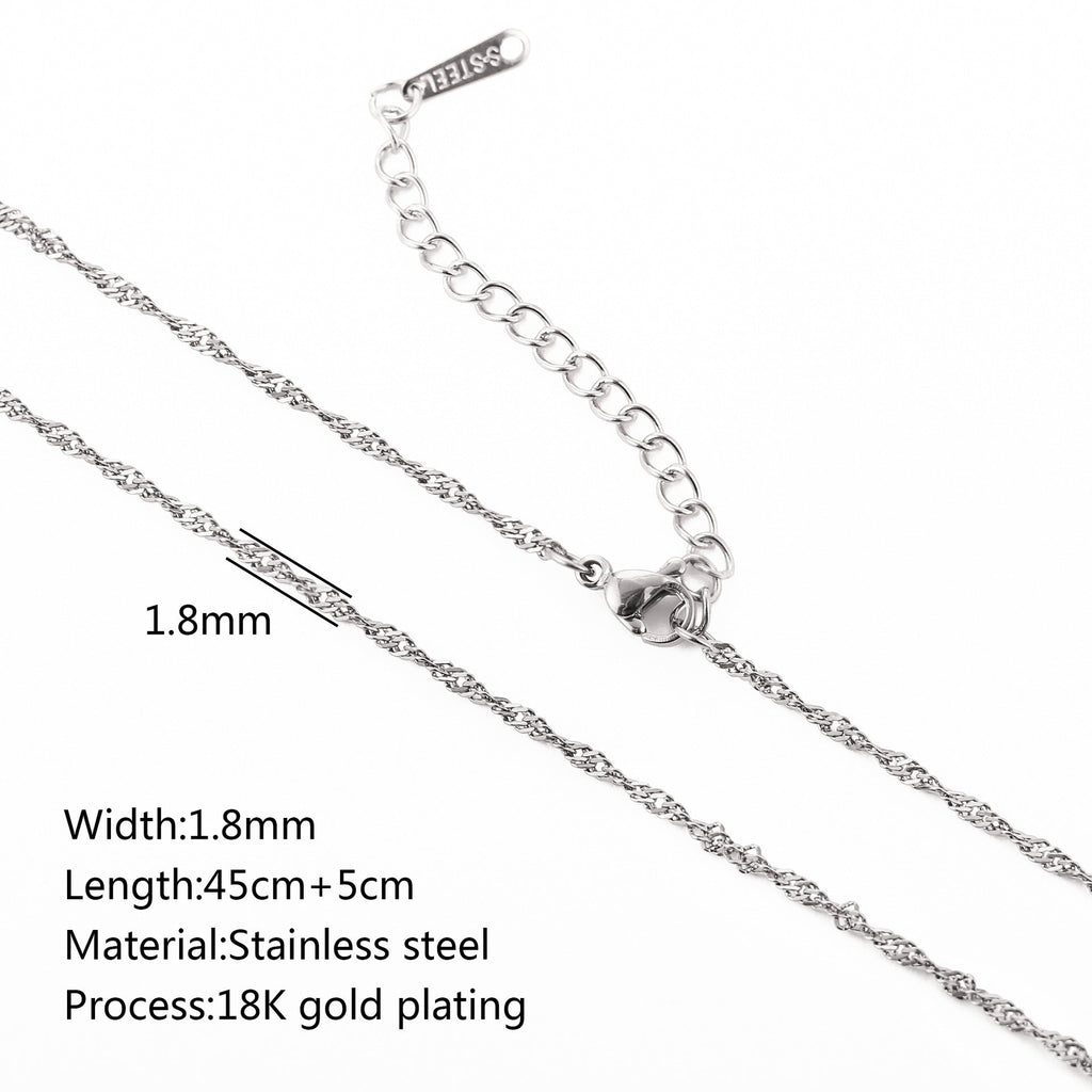 Free Stainless Steel Vacuum Vapor Plating 18K Gold Color Protection Lip Chain Accessories