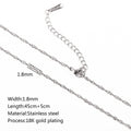 Free Stainless Steel Vacuum Vapor Plating 18K Gold Color Protection Lip Chain Accessories