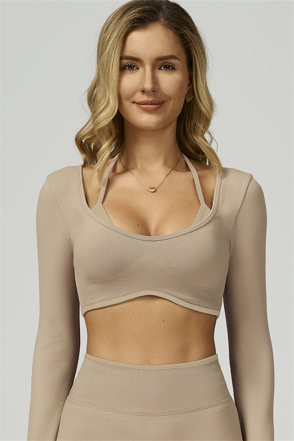 The Prime Long Sleeve Crop Top Shorts 2-Piece Set
