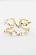 Stone Double Layer Adjustable Ring | Gold