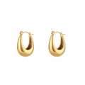 New Stainless Steel Hollow Glossy Thick U-shaped Earrings
