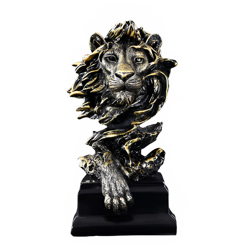 Aesthetic Lion Figure Resin Statue Nordic Vintage Lion Figurine Sculpture Luxury Decor Living Room Decoration Desk Accessories