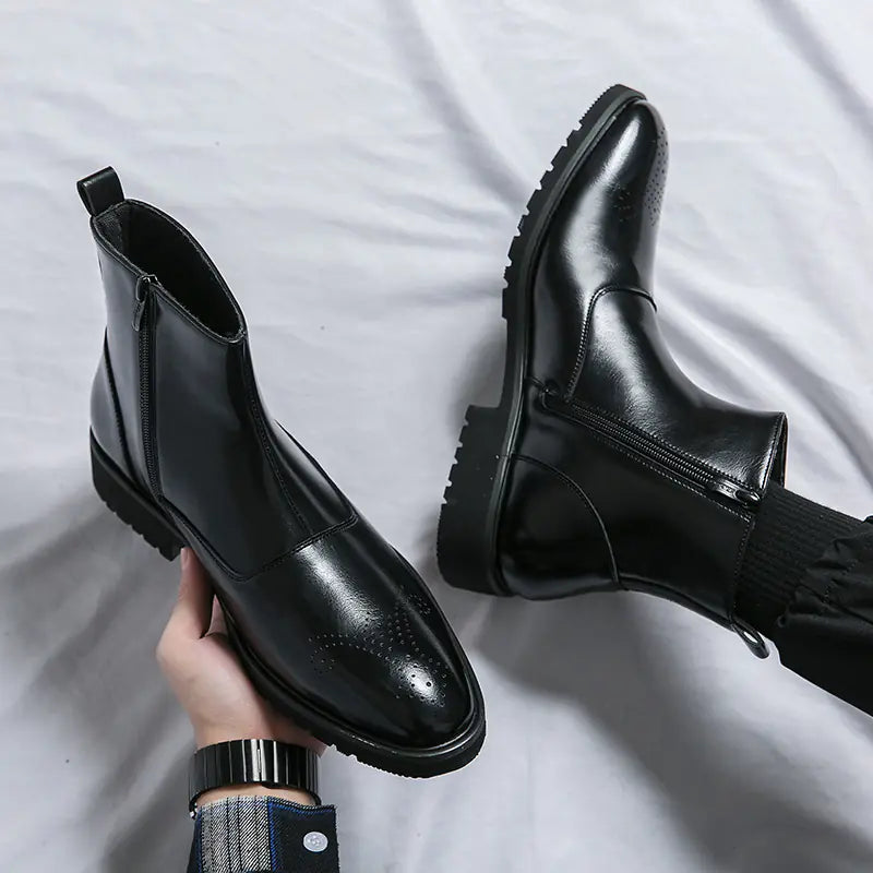 Men's Chelsea High Top Casual Leather Boots