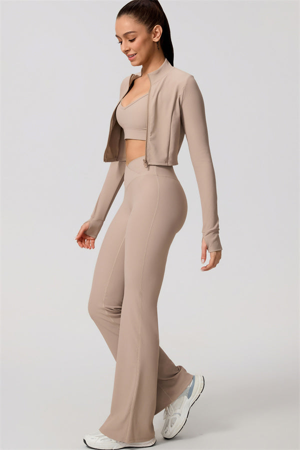 The Daze Zip Jacket Flared Leggings 2-Piece Set