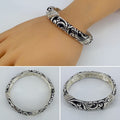 Silver Finish Stretchable Filigree Design Bracelet
