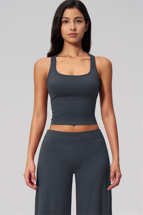 The Revive Crop Top Straight Leg Pants 2-Piece Set
