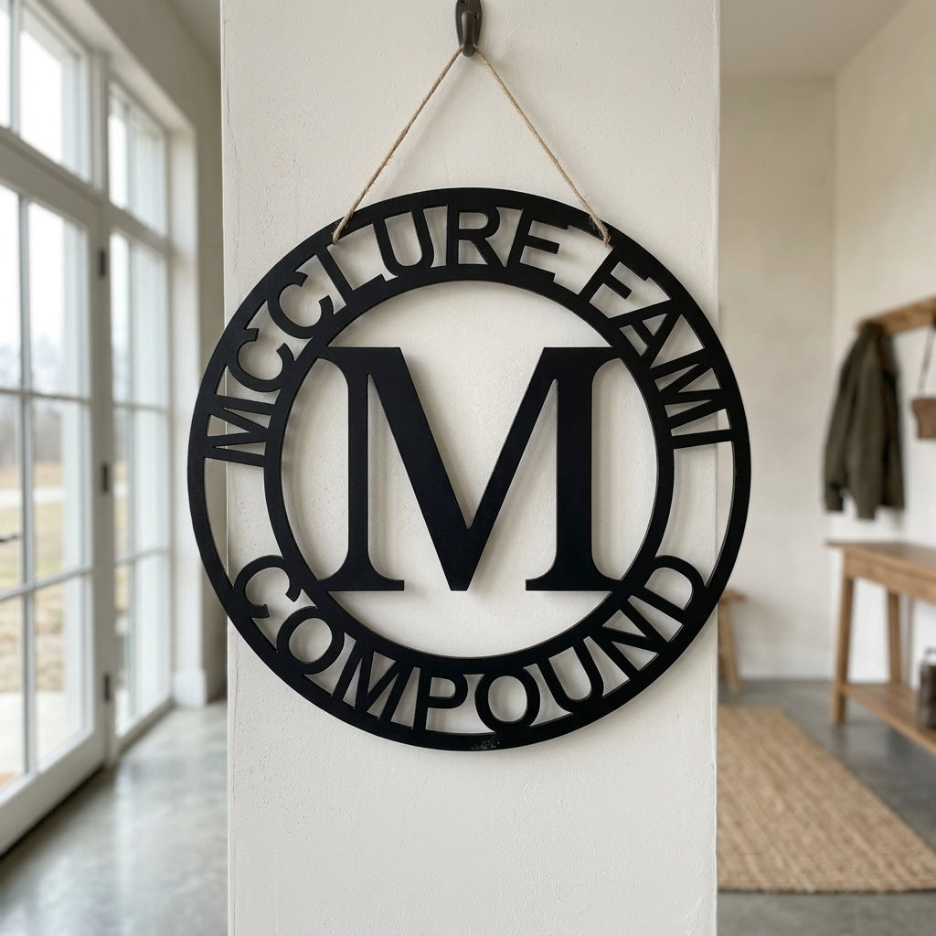 Family Name Sign - Custom Metal Sign, Split Letter, Wedding Gift