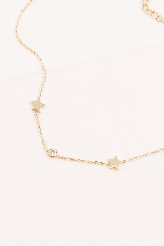 Starry Eyed Rhinestone Anklet | Gold
