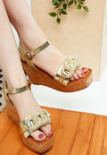 Emelda Chain Link Detail Wedge Sandals