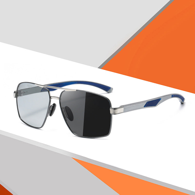 Sunglasses Men's New Trendy Color-changing Polarized Sunglasses Day And Night Dual-use HD Glasses Night Vision Goggles