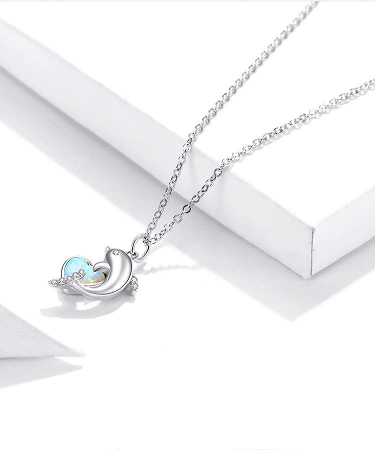 Heart-shaped Aussie Treasure Combined With A Dolphin Necklace