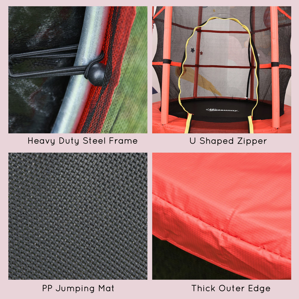 5FT Kids Trampoline with Enclosure Net for Age 3 to 6 Years