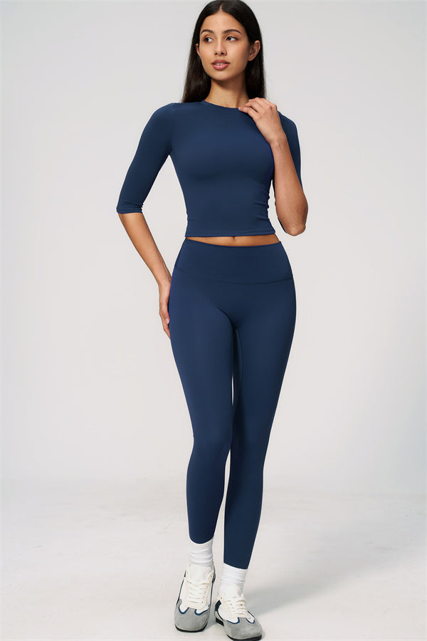 The Natalia Half-Sleeve Top Leggings 2-Piece Set