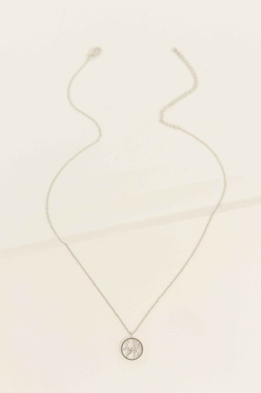 Circle Stone Necklace | Silver