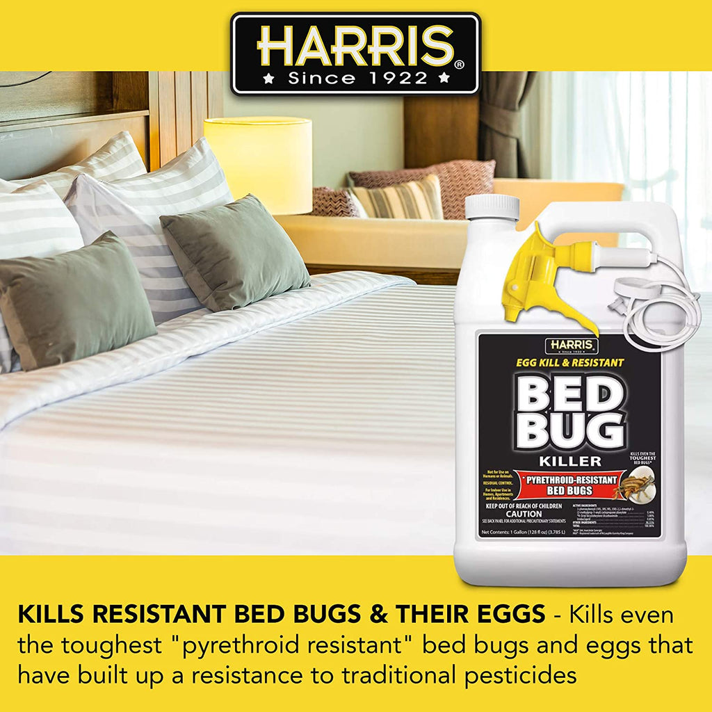 Harris Bed Bug Killer Extended Black Gallon Residual Spray Kills Resistant Bed Bugs & Eggs