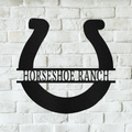 Personalized Minimalist Horseshoe Metal Sign - Custom Name Horse Wall Art