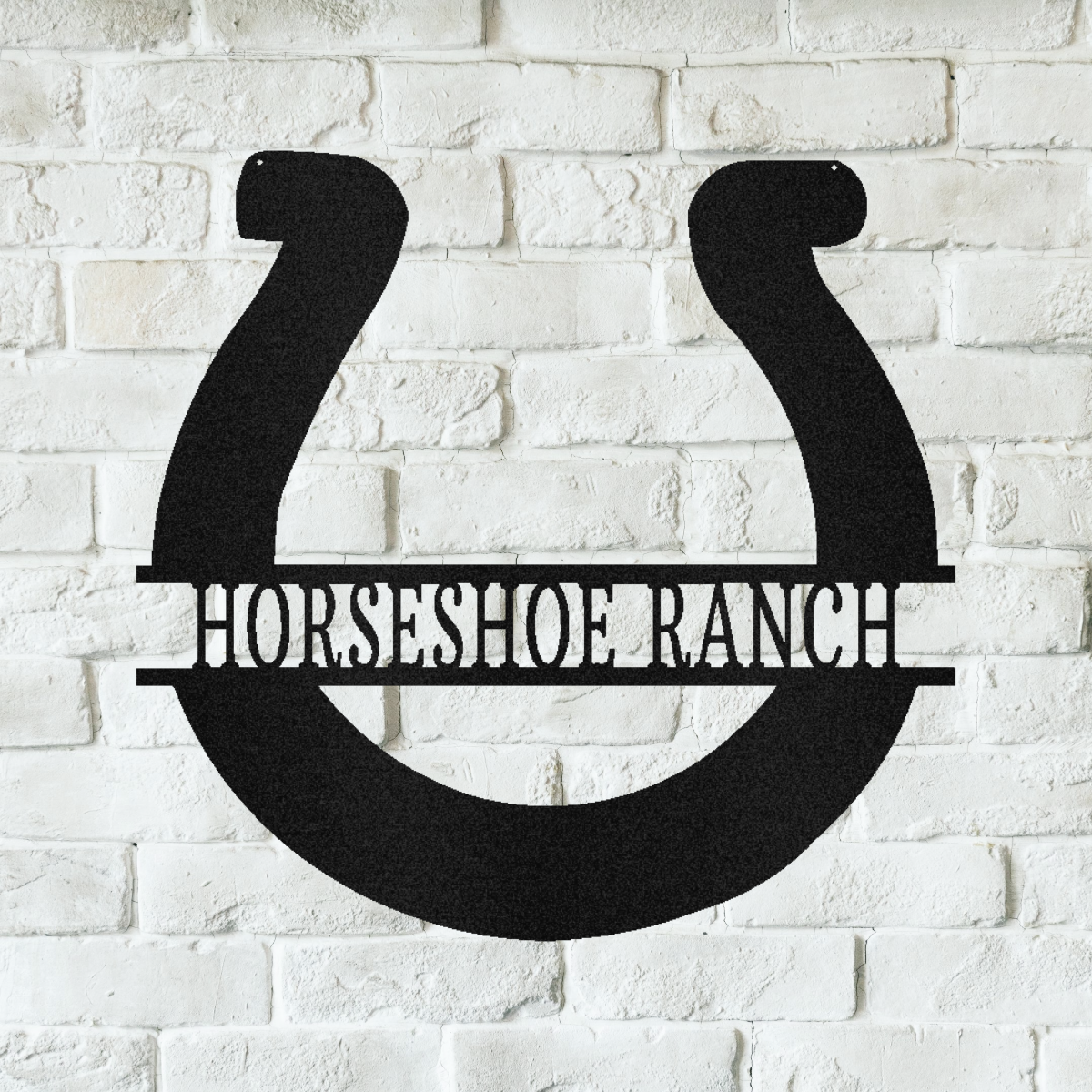 Personalized Minimalist Horseshoe Metal Sign - Custom Name Horse Wall Art
