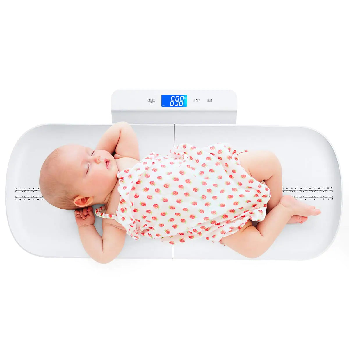 KUBEI Baby Scale Digital Infant Scale Multi-Function Digital Scale for Pets Toddler Scale with Measure Babies Weight and Height Tray Precision Digital Puppy Scale with kg/lb/oz Holding Function