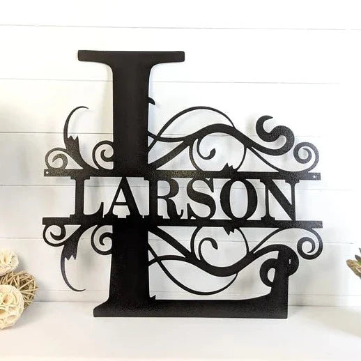 Personalized Family Split Letter Monogram - Custom Metal Wedding Gift