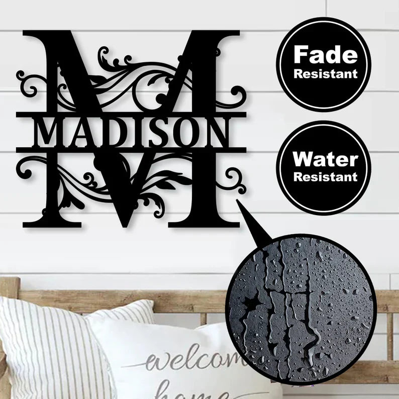 Personalized Antler Metal Name Sign - Custom Rustic Cabin Wall Art