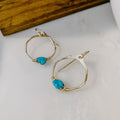 Kingman Turquoise Mini Organic Hoop Earrings
